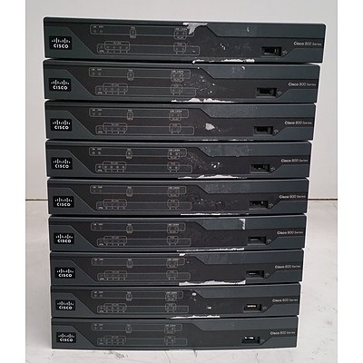 Cisco (CISCO881-SEC-K9 V01) 800 Series Routers - Lot of Nine