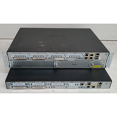 Cisco 2900 Series Integrated Service Routers - Lot of Two