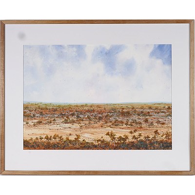 A.D. David Hatton (1938-2017) Bungendore to Lake George, Watercolour