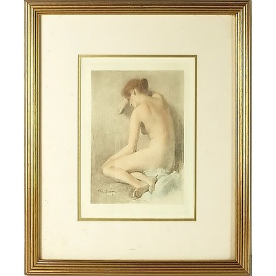Fernando Amorsolo (Philippines 1892-1972) Untitled Nude, Colour Lithograph