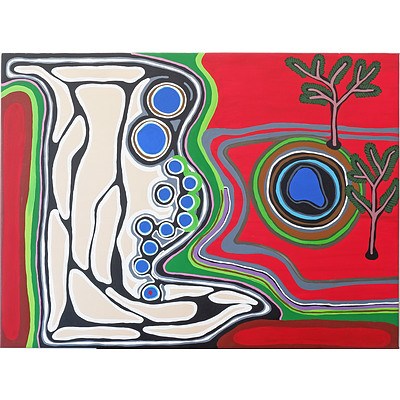 Andrea Pindan (1972-) Wirnpa Jila, Acrylic on Canvas