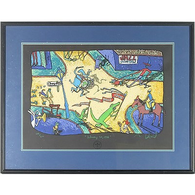 Artist Unknown, New Orleans Mardi Gras February 20 1996, Lithograph Edition 444/600