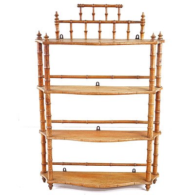 Antique European Beech Hanging Whatnot Circa 1900