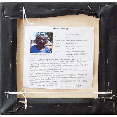 Lorna Purvis Penangke (1935-) Acrylic on Canvas