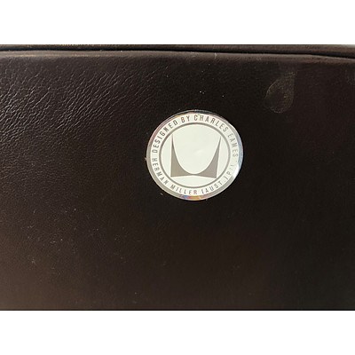 Genuine Vintage Charles & Ray Eames Tan Leather Executive Lobby Chair Manufactured by Herman Miller, Circa 1970s