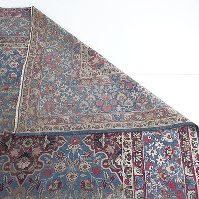 Room Size Antique Persian Lavar-Kerman Hand Knotted Wool Pile Carpet Circa 1900