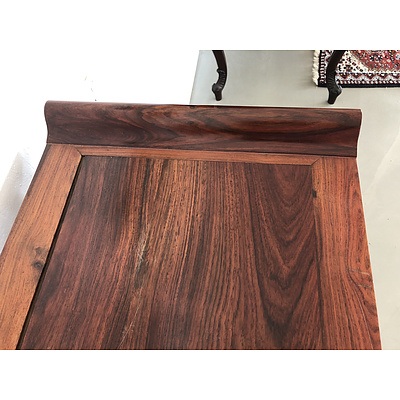 Chinese Huanghuali Type Rosewood Altar Table with Exceptional Grain Figure, Mid to Late 20th Century