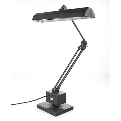 Vintage Industrial Planet Lamp with Fluorescent Tube