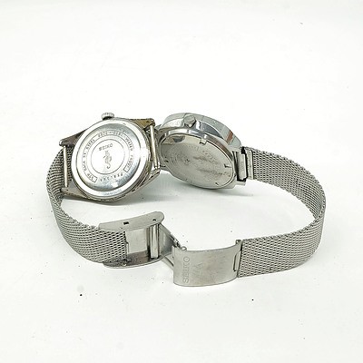Two Gents Seiko Watches, Including Seiko Sportsman and Lord Matic