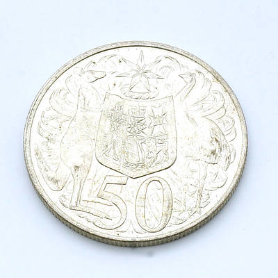 Australian Round 1966 Silver 50 Cent Coin