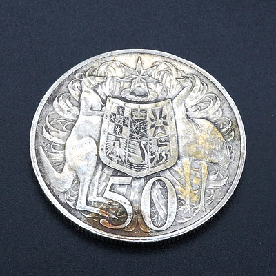 Australian Round 1966 Silver 50 Cent Coin