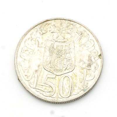 Australian Round 1966 Silver 50 Cent Coin