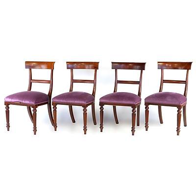 Mid Victorian Mahogany Dining Suite Circa 1860 Comprising a Two-Leaf Extension Table and Six Bar Back Chairs