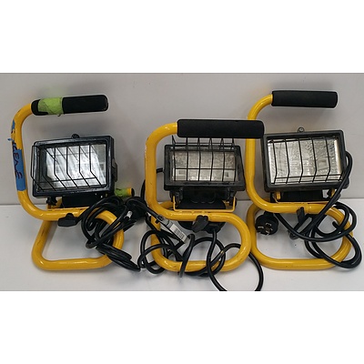 150 Watt Portable Halogen Worklights - Lot of Three