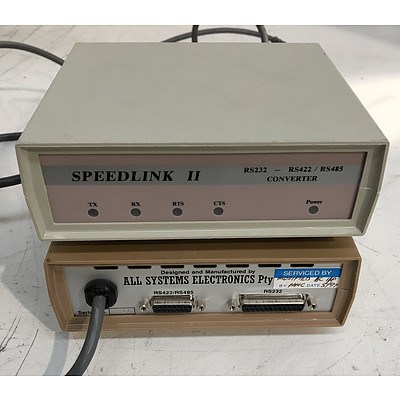 All-Systems Electronics SpeedLink II RS232 - RS422 / RS485 Converters - Lot of Two