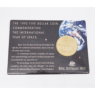 1992 Five Dollar Coin Commemorating the International Year of Space