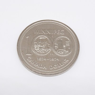 1874-1974 Canada Centenary Winnipeg  Coin