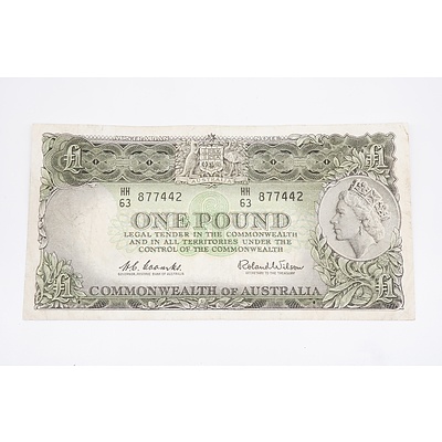 Australian One Pound Banknote Coombs/Wilson