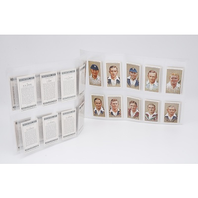 1934 Test Cricketers Cigarette Cards - Complete Set