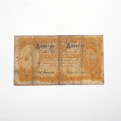 Commonwealth of Australia Coombs/ Wilson Ten Shillings Paper Note