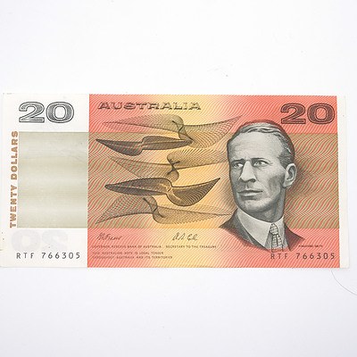 Australian Fraser/ Cole $20 Paper Note, RTF766305