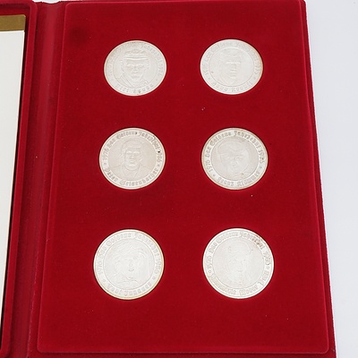Six Famous Austrian Sport Stars Coin Set By World Renown Austrian Painter and Sculptor Prof. Ernst Fuchs