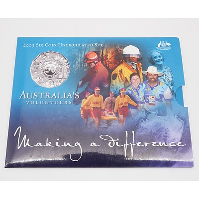 2003 Australia's Volunteers Making a Difference Six Coin Uncirculated Coin Set