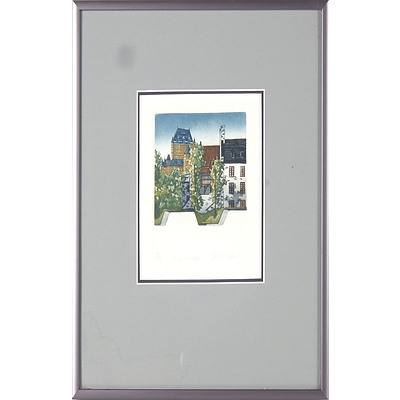 Sonia Gilbert, De Haut Eu Bas, Linocut, Edition 9/200