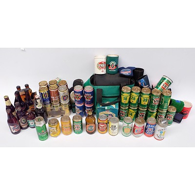 Large Assortment of Sealed Old Sealed Beer Cans Including: Duff, VB, Tooheys, Fosters, Heineken and much more