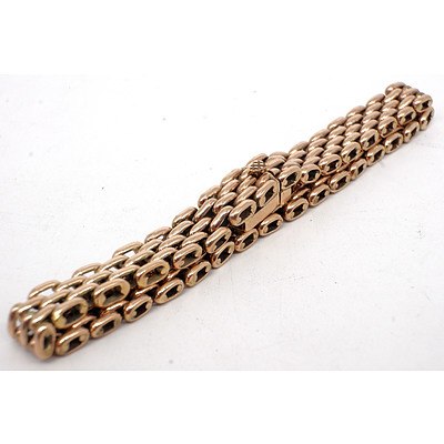 9ct Rose Gold Gatelink Bracelet, 28.9g