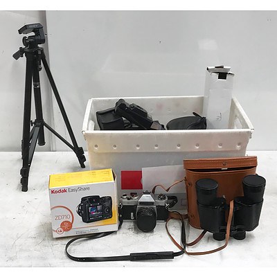 Bulk Lot of Film Camera's & Pair of Binoculars