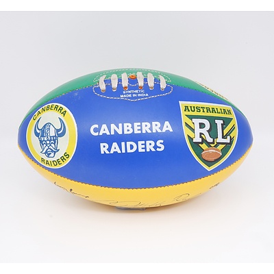 Canberra Raiders Winfield Cup Premiers 1989, 1990 and 1994 Facsimile Signed Football