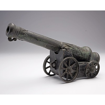 Small Patinated Bronze Model of a Lantaka Cannon