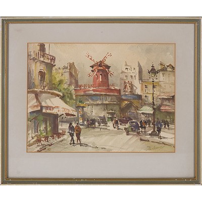 Offset Print of a French Street, Cobb and Co. Five in Hand Print on Cork, Chiyo-Yoko Photo Supplies Offset Print, Lithograph of the Champs Elysees