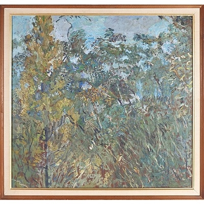 David Schlunke (1942-) Yellow-Tufted Honey Eaters 1978, Oil on Board