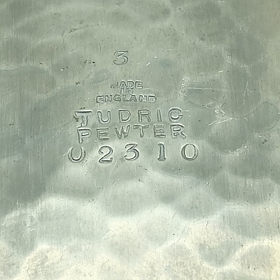 Liberty and Co Tudric Pewter Sugar Bowl and Creamer Designed by Archibald Knox Circa 1905