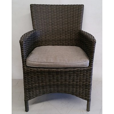 'Vue Madrid' Nine Piece Outdoor Bistro Table and Chairs Setting - As New