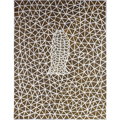 June Bird Ngale (Working c1988-) Rockholes Oil on Canvas