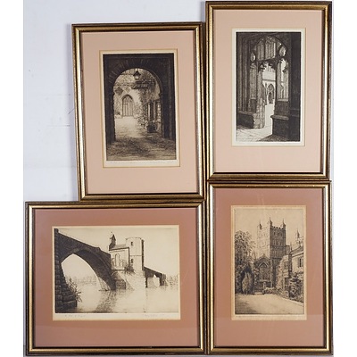 E. Mary Shelley (British fl. 1922-28) Four Etchings