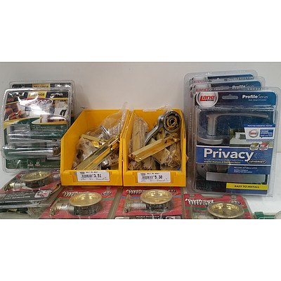 Privacy Door Sets, Security Locks, Barrel Bolts - Lot of 16 - New