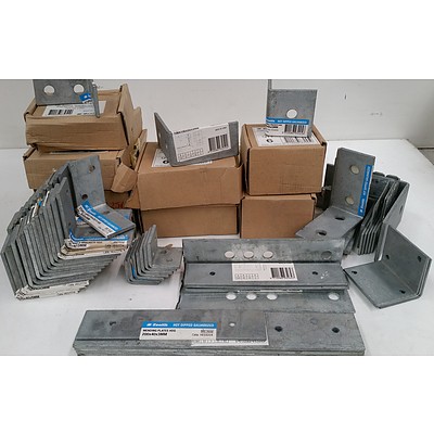 Selection of Zenith Galvanised Steel Angle Brackets and Mending Plates- New