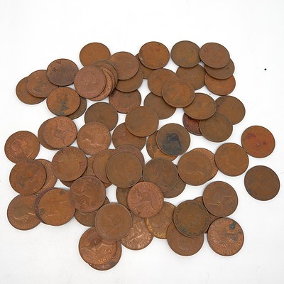 Seventy Two Elizabeth II Australian Pennies