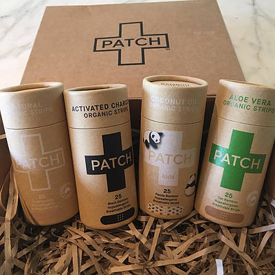 Natural bamboo adhesive bandages: 4 x packs of 25 Hypoallergenic Adhesive Strips from Patch Natural Wound Care II