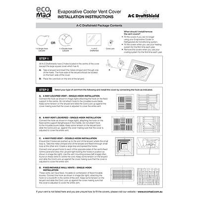 Box of 6 square Evaporative Cooler Vent Covers from EcoMad