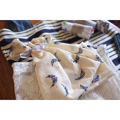 Shopping bundle of plastic free shopping bags made from re-purposed materials