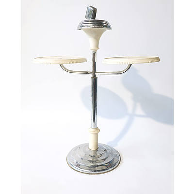 Retro Chrome and Plastic Smokers Stand Circa 1960's