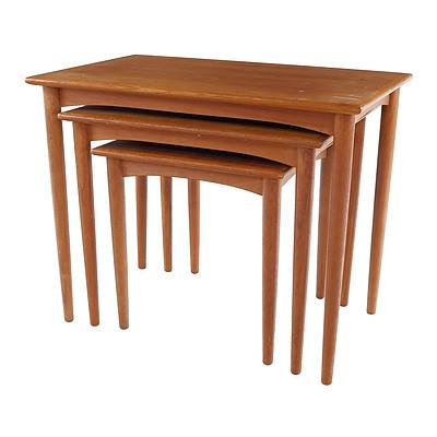 Set of Three Vintage 1960's Teak Nesting Tables