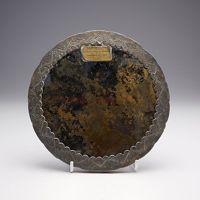 Persian 900 Silver Heavily Repousse Mirror and Pheasant Form Handle