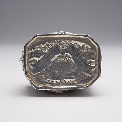 Burmese Heavily Repousse Silver Box, 215g