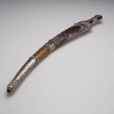 Middle Eastern Silver and Brass Cased Dagger